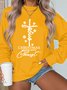 Lässig Rundhals Textbriefe Sweatshirt