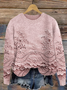 Lässig Rundhals Geblümt Sweatshirt