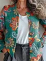 Damen Gestrickt Paisley Langarm Bequem Retro Strickjacke