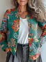Damen Gestrickt Paisley Langarm Bequem Retro Strickjacke