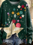 Lässig Rundhals Weihnachten Sweatshirt