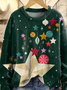 Lässig Rundhals Weihnachten Sweatshirt