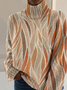 Lässig Rollkragen Geometrisch Sweatshirt