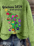 Lässig Rundhals Textbriefe Sweatshirt