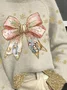 Lässig Rollkragen Schmetterling Sweatshirt