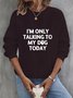 Lässig Rundhals Textbriefe Sweatshirt