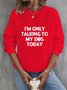 Lässig Rundhals Textbriefe Sweatshirt
