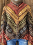 Lässig Rollkragen Geometrisch Sweatshirt