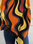 Lässig Rollkragen Geometrisch Sweatshirt