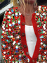 Damen Geometrisch verdicken Weit Jacke