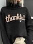 Lässig Rollkragen Textbriefe Sweatshirt
