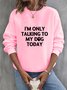 Lässig Rundhals Textbriefe Sweatshirt