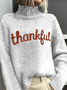 Lässig Rollkragen Textbriefe Sweatshirt