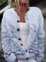 Damen Gestrickt 3d Drucken Langarm Bequem Lässig Strickjacke