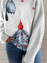 Lässig Rollkragen Katze Sweatshirt