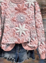 Lässig Rundhals Geblümt Sweatshirt