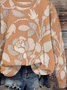 Lässig Rundhals Geblümt Sweatshirt