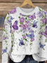 Lässig Rundhals Geblümt Sweatshirt