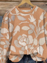 Lässig Rundhals Geblümt Sweatshirt