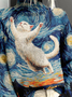 Retro Mock Neck 3d Drucken Sweatshirt