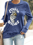 Lässig Rundhals Textbriefe Sweatshirt