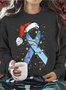 Lässig Rundhals Textbriefe Sweatshirt