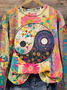 Lässig Rundhals Geblümt Sweatshirt
