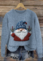 Damen Wolle/Stricken Tier Langarm Bequem Lässig Pullover
