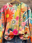 Lässig Rundhals Geometrisch Sweatshirt