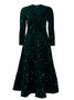 Damen Geometrisch Frühling/Herbst Kleid Rundhals Langarm A-Linien-Kleid