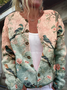 Damen Gestrickt 3d Drucken Langarm Bequem Retro Strickjacke