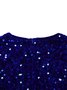 Damen Geometrisch Frühling/Herbst Kleid Rundhals Langarm A-Linien-Kleid
