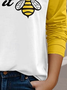 Lässig Tier Rundhals Langarm T-Shirt