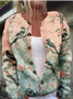 Damen Gestrickt 3d Drucken Langarm Bequem Retro Strickjacke