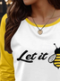 Lässig Tier Rundhals Langarm T-Shirt