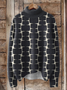 Lässig Rollkragen Geometrisch Sweatshirt