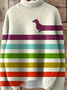 Lässig Rollkragen Tier Sweatshirt