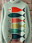 Lässig Rollkragen Geometrisch Sweatshirt