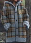 Damen Wolle/Stricken Kariert Langarm Bequem Lässig Strickjacke