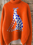 Lässig Rollkragen Geometrisch Sweatshirt