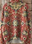 Lässig Rollkragen Ethnisch Sweatshirt