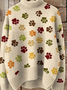 Lässig Rundhals Tier Sweatshirt