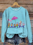 Lässig Rundhals Tier Sweatshirt