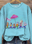 Lässig Rundhals Tier Sweatshirt
