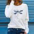 Lässig Libelle Rundhals Langarm T-Shirt