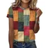 Lässig Geometrisch Rundhals Kurzarm T-Shirt