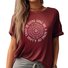 Lässig Buchstabenmuster Rundhals Kurzarm T-Shirt