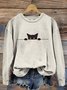 Retro Rundhals 3d Drucken Sweatshirt