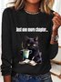 Lässig Katze Rundhals Langarm T-Shirt