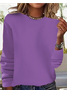 Damen Garn/Wollgarn Unifarben Langarm Bequem Lässig Spitze Pullover